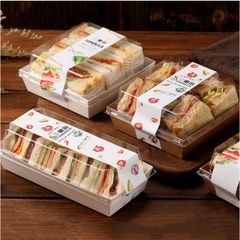 10 Hộp Giấy Kraft Nắp Trong Đựng Bánh,Salad,SuKem,Bánh Bông Lan