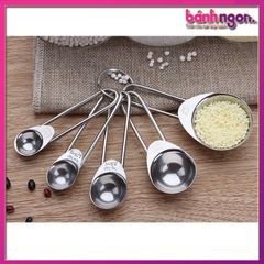 Bộ 5 Thìa Đong Định Lượng Bằng Inox  (Đơn vị TSP,ML)