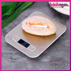 CÂN ĐIỆN TỬ NHÀ BẾP, loại 1.Mặt inox, tặng 1cặp pin
