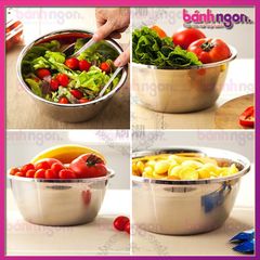 Âu trộn bột inox 20cm-22cm-24cm-26cm