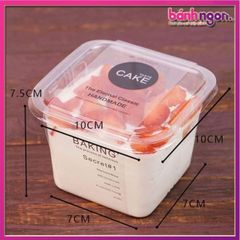 Combo 50 Hộp Pét Nhựa Đựng Mousse/Tiramitssu/Kem/Thạch/Pudding Mẫu Vuông