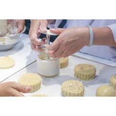 Khuôn Trung Thu Lò Xo 4 Mặt Hoa Sen Hoa Hồng 125g