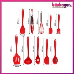 Bộ 10 Dụng Cụ Nhà Bếp Silicon Đúc Tiện Dụng