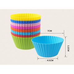 Combo 10 khuôn silicon cupcake muffin thạch mousse socola tròn 7cm