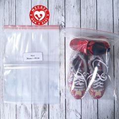 1kg Túi Zip Chỉ Đỏ Túi Zipper Viền Đỏ Bấm Miệng Trong Suốt Bịch Zip Nhiều Kích Thước Ziplock