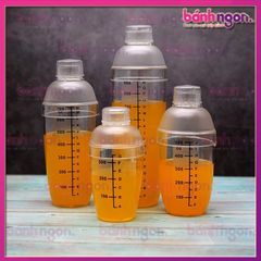 Bình Lắc Pha Chế Shaker Trà Sữa Cocktail Bằng Nhựa 350ml 500ml 700ml 1000ml