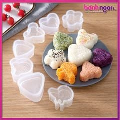 Combo 7 Khuôn Kèm Thìa Làm Cơm Nắm Sushi Onigiri Bento Nhiều Hình Cho Bé Cho Bé ăn Dặm