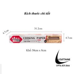 Giấy Nến Họa Tiết Báo 30cm*8m Nồi Chiên Không Dầu Lót Nồi Đồ Ăn Nướng Bánh Không Thấm Dầu