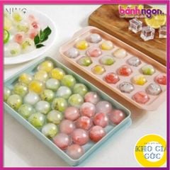 Khuôn Thạch Bi Nhựa Tròn Làm Hoa Quả Trái Cây/ Khuôn Rau Câu, Khay Đá Viên Tròn 33 Viên