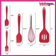 Bộ 5 Dụng Cụ Nhà Bếp Silicon Đúc Tện Dụng
