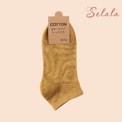 COMBO 5 ĐÔI Tất Selala Cổ Ngắn Cotton Co Giãn Nhiều Màu