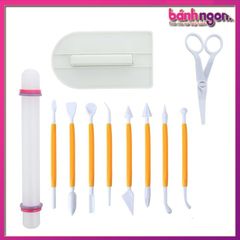 Bộ Dụng Cụ Fondant Tạo Hình Bánh,Trang Trí Bánh Kem 11 Món