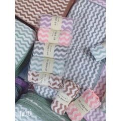[1 CHIẾC] Khăn Mặt Lông Cừu Xuất Hàn Vân Kẻ Sọc Cotton Siêu Thấm Kích Thước 30x50cm