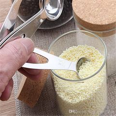 Bộ 5 Thìa Đong Định Lượng Bằng Inox  (Đơn vị TSP,ML) Mẫu 2