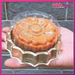 Bộ 10 hộp nhựa đế hoa vàng đồng đựng bánh trung thu 150g