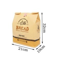 50 Túi Giấy Kraft Rõ Ràng Tránh Dầu Đóng Gói 450G Bánh Mì Nướng 21*10*32cm