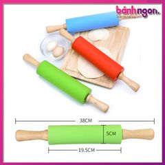 Cán Lăn Bột Silicon Chống Dính/Rolling Pin Pastry Mat 38cm