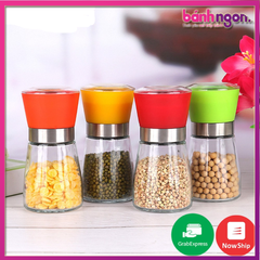 Dụng Cụ Xay Tiêu Thủy Tinh Nắp Nhựa Tiện Dụng