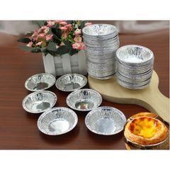 250 đế tart trứng bằng nhôm dùng một lần, Khuôn bằng bạc nhôm thiếc để nướng,bảo quản và hâm nóng