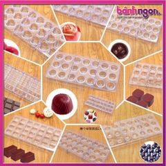 Khuôn nhựa cứng làm socola bonbon nhiều mẫu/khuôn làm thạch, khuôn làm socol cao cấp nhựa mica