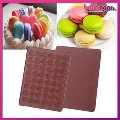 Tấm Lót Nướng Làm Bánh Macaron Bằng Silicon 48 ô