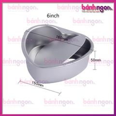 Khuôn trái tim nhôm đáy rời 6 inch(16cm)