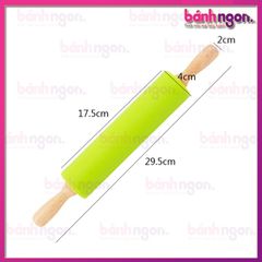 Cán Lăn Bột Silicon Chống Dính/Cây Lăn Bột Trục Xoay Rolling Pin Pastry Mat 30cm