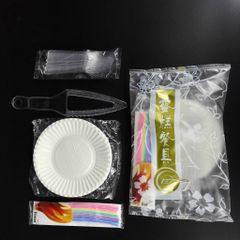 bộ 10 dao dĩa nến đĩa giấy sinh nhật, phụ kiện sinh nhật