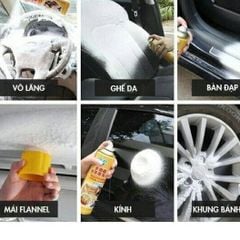 Chai Xịt Bọt Đa Năng Vệ Sinh Ghế Da Nội Thất Ô Tô Foam Cleaner Màu Vàng 650ml Camel Hương Chanh