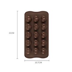 Khuôn silicon 15 trái tim làm socola, thạch