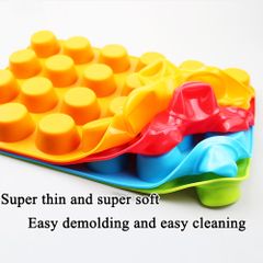 Khuôn Silicone 24 Lỗ Bánh Mini Làm Bánh Muffin Cốc Xà Phòng Bánh Cupcake