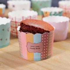 50 Khuôn giấy lót bánh cupcake cứng mầu sắc ngẫu nhiên 7cm