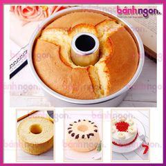 Khuôn Bánh Chiffon Phẳng Nhôm Đúc 20cm