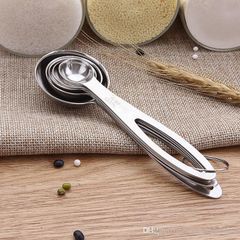 Bộ 5 Thìa Đong Định Lượng Bằng Inox  (Đơn vị TSP,ML) Mẫu 2