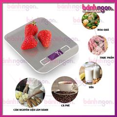 CÂN ĐIỆN TỬ NHÀ BẾP, loại 1.Mặt inox, tặng 1cặp pin