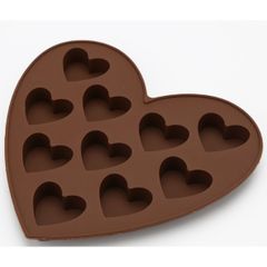 Khuôn silicon trái tim 10 viên