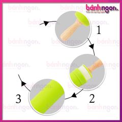Cán Lăn Bột Silicon Chống Dính/Cây Lăn Bột Trục Xoay Rolling Pin Pastry Mat 30cm