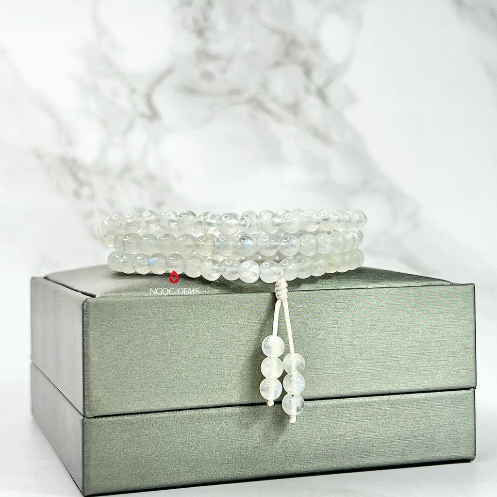 Chuỗi vòng 108 hạt quấn tay R.moonstone