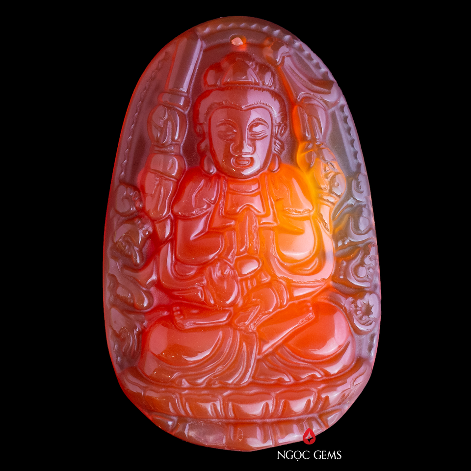 Phật Bản Mệnh - Thiên Thủ Thiên Nhãn - Agate Đỏ