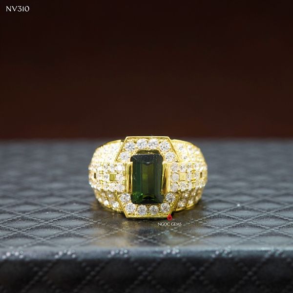 Nhẫn Tourmaline Green nam HCN - 10K