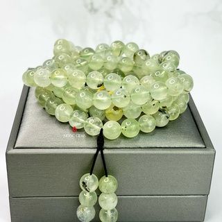 Chuỗi vòng 108 hạt quấn tay Prehnite