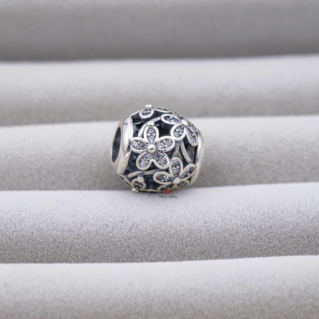 Charm bạc Cầu Nạm Đá 3D - Bạc 925
