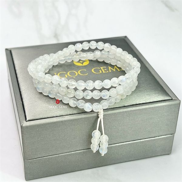 Chuỗi vòng 108 hạt quấn tay R.moonstone