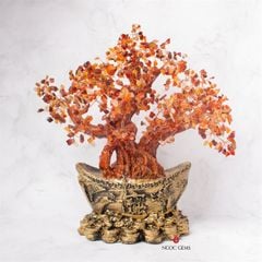 Cây Tài Lộc Agate Đỏ - Size nhỡ - Thân Nhựa