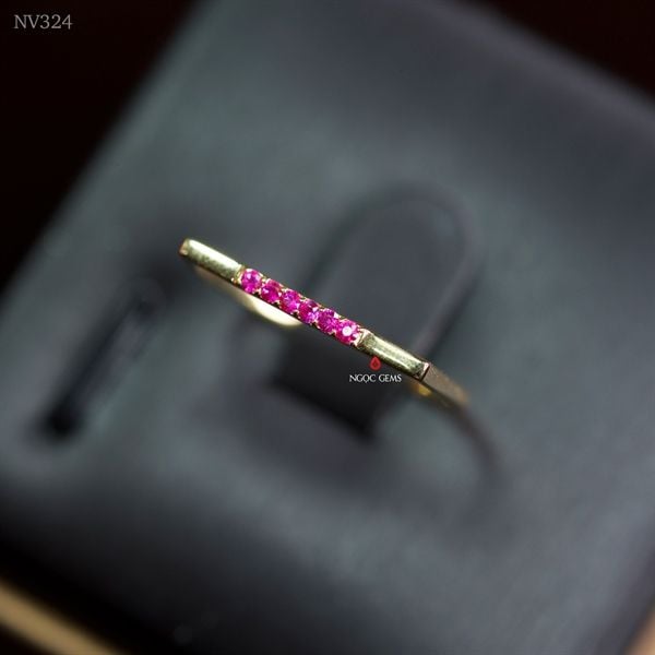 Nhẫn Ruby kết - 18K Gold - ROUND/0.08ct