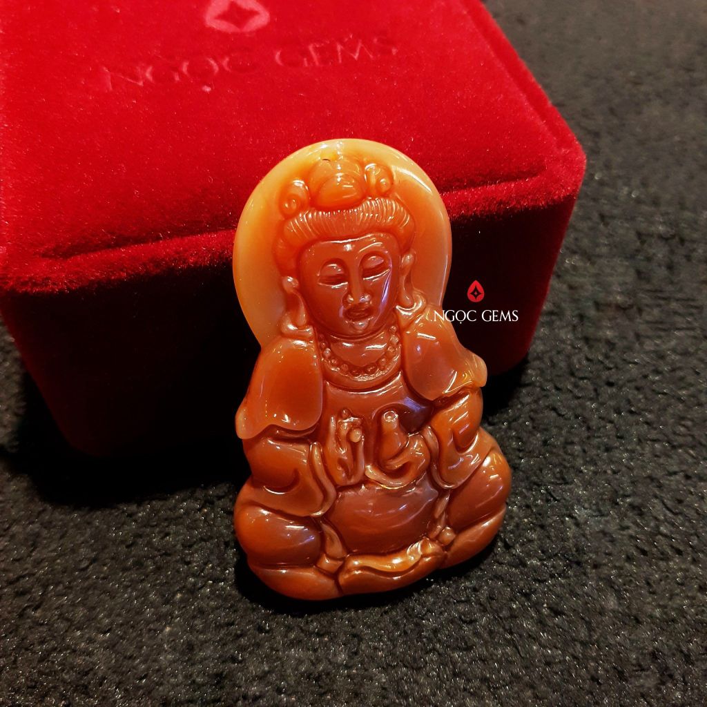 Mặt Phật Bà Quan Âm Agate