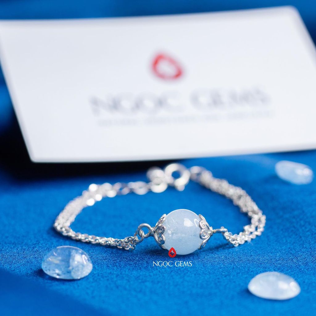 Lắc bạc Bon Bon Aquamarine A