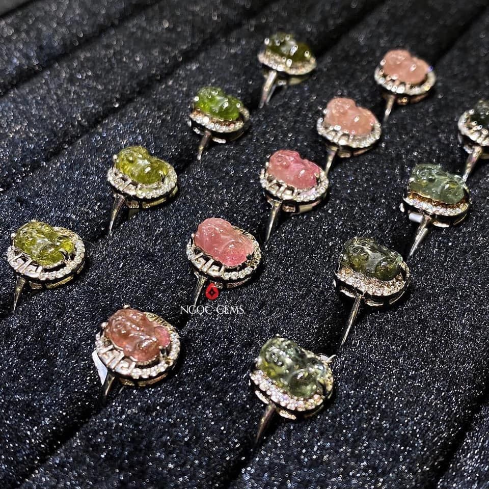 Nhẫn Bạc Tỳ Hưu Tourmaline