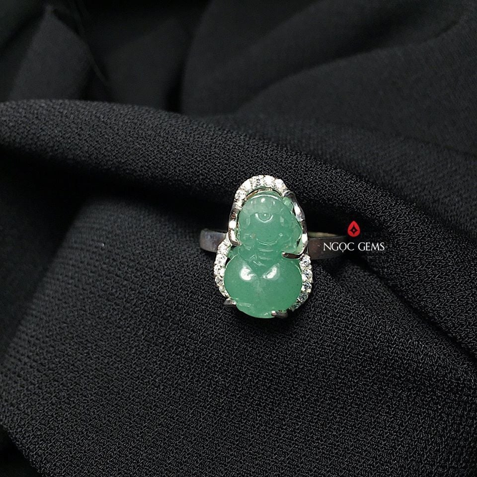 Nhẫn Tỳ Hưu Aventurine Bọc Bạc