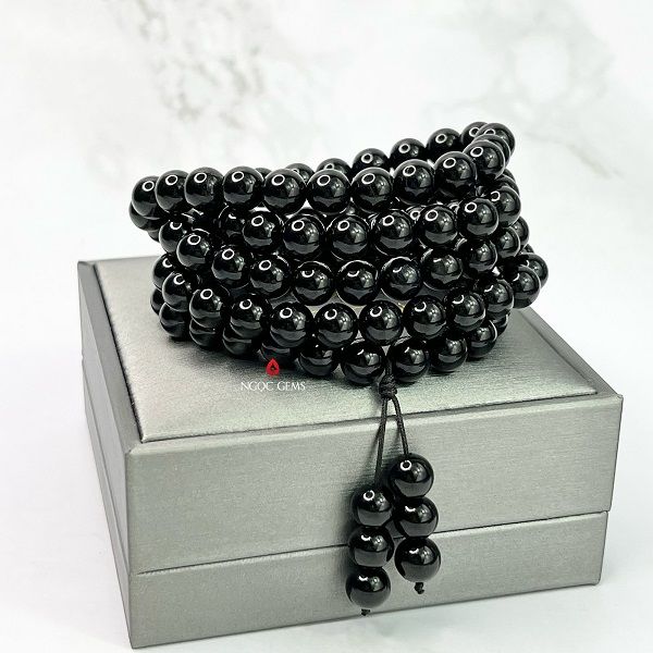 Tràng 108 hạt Agate Đen 8mm